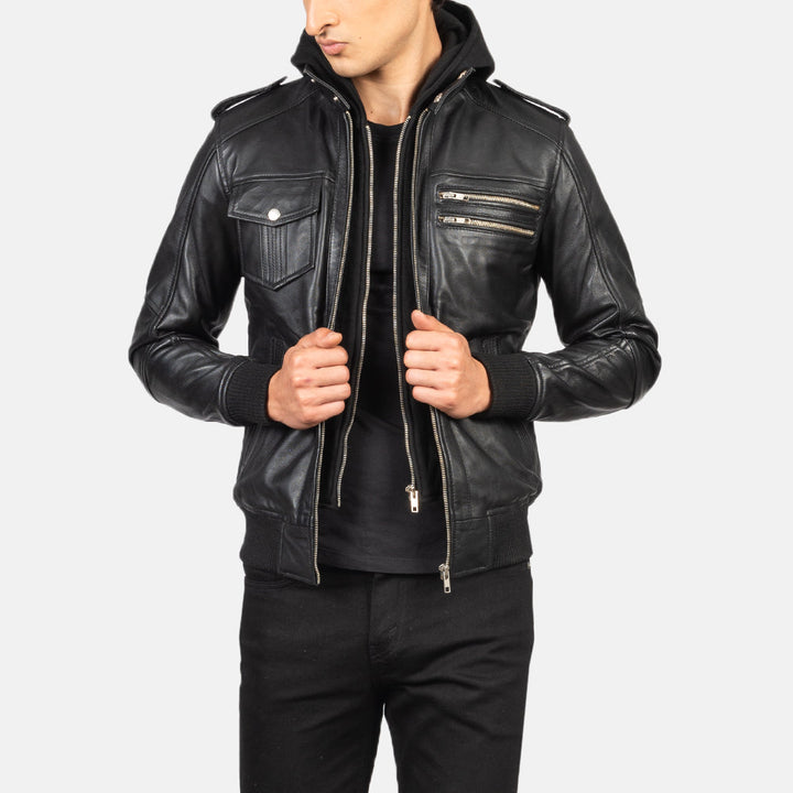 Men's Hooded Leather Jackets
