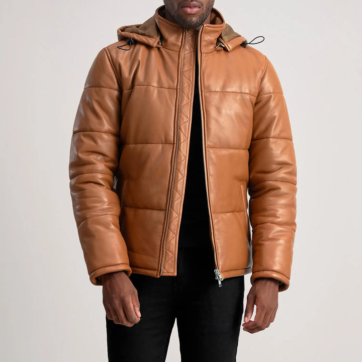 Men's Leather Puffer Jackets