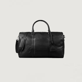 The Darrio Black Leather Duffle Bag