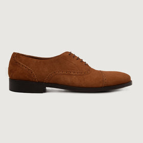 Greyson Brogues Oxford Brown Suede Leather Shoes