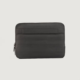 The Baxter Grey Leather Laptop Sleeve