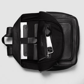 The Philos Black Leather Backpack