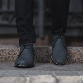 Corry Chukka Black Nubuck Leather Boots