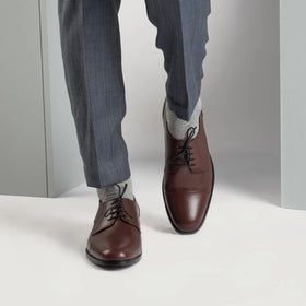 Attorney Derby Maroon Leather Shoes