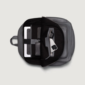 The Philos Grey Leather Backpack