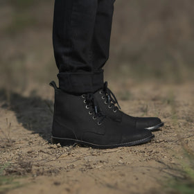 Knight Derby Black Nubuck Leather Boots