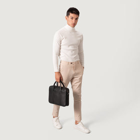 The Captain Black Leather Briefcase