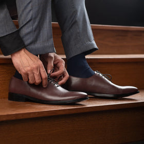 Director Wholecut Maroon Leather Shoes