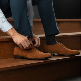 Attorney Derby Brown Suede Leather Shoes