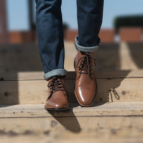 Knight Derby Tan Leather Boots