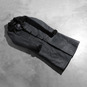 Alina Shearling Black Leather Coat