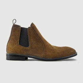 Clarkson Chelsea Brown Suede Leather Boots - StudGuard