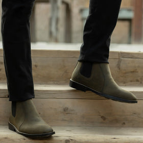 Clarkson Chelsea Olive Pullup Leather Boots - StudGuard