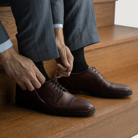 Dirk Brogues Derby Brown Leather Shoes - StudGuard
