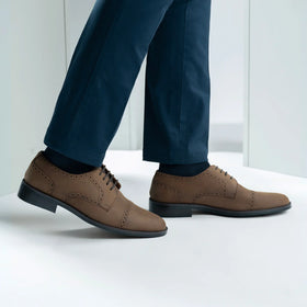 Dirk Brogues Derby Brown Oil Pullup Leather Shoes - StudGuard