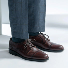 Dirk Brogues Derby Burnished Brown Leather Shoes