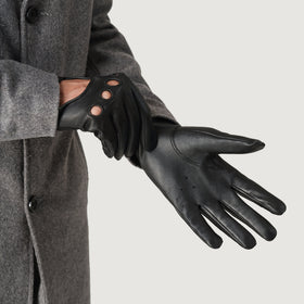 Ferdinand Black Leather Driving Gloves
