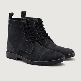 Knight Derby Grey Suede Leather Boots - TerraGrip