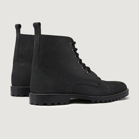 Knight Derby Matte Black Pullup Leather Boots - TerraGrip