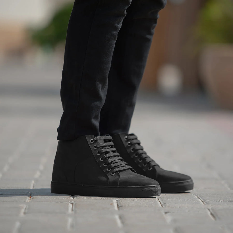 Marty High Top Black Nubuck Sneakers