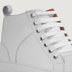 Marty High Top White Leather Sneakers