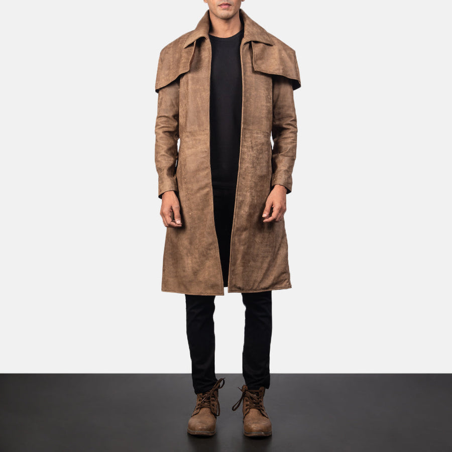 Classic Brown Leather Duster