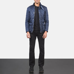 Barry Quilted Blue Windbreaker Jacket
