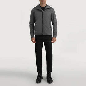 Wesley Grey Hooded Windbreaker Jacket