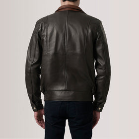 Alfred Brown Leather Bomber Jacket