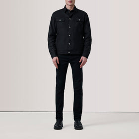 Colberto Black Waxed Canvas Trucker Jacket