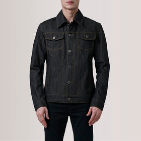 Conard Faded Black Denim Trucker Jacket