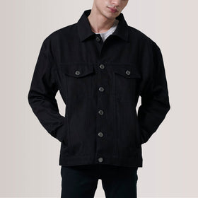 Eddie Black Oversized Denim Trucker Jacket