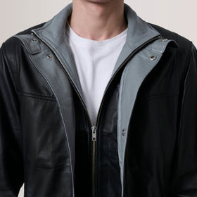 Henrik Black Leather Cafe Racer