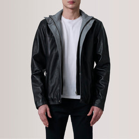 Henrik Black Leather Cafe Racer