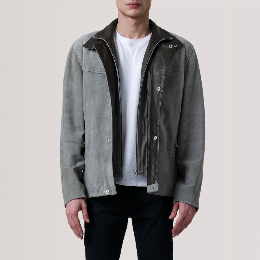 Henrik Grey Suede Cafe Racer