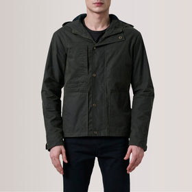 Marlo Olive Canvas Hooded Work Jacket