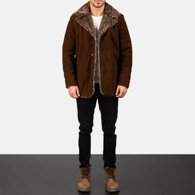 Furlong Brown Suede Leather Coat