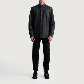 Haven Matte Black Leather Shirt