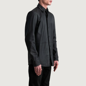 Haven Matte Black Leather Shirt