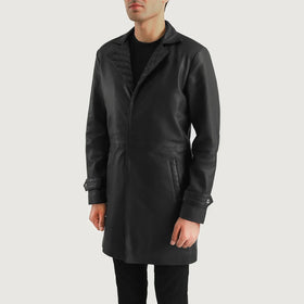 Infinity Black Leather Coat