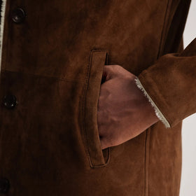 Kolby Brown Suede Shearling Coat