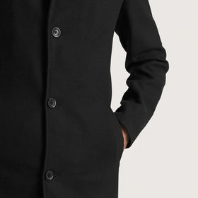 Petrillo Black Wool Single Breasted Coat