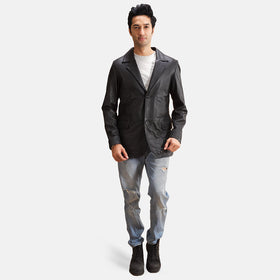 Alyson Black Leather Blazer