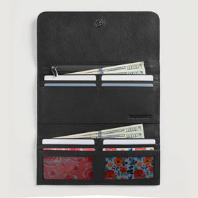 Taylor Black Leather Continental Wallet