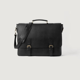 The Cristoph Black Leather Messenger Bag