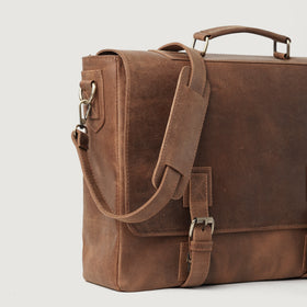 The Cristoph Vintage Tan Leather Messenger Bag