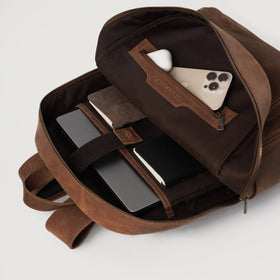 The Philos Vintage Tan Leather Backpack