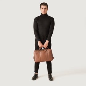 The Preston Brown Leather Briefcase