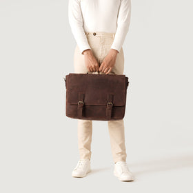 The Cristoph Vintage Distressed Brown Leather Messenger Bag