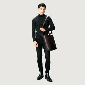 The Poet Vintage Brown Leather Tote Bag